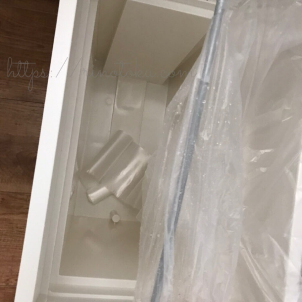 ビニール袋をセットしたケユカゴミ箱