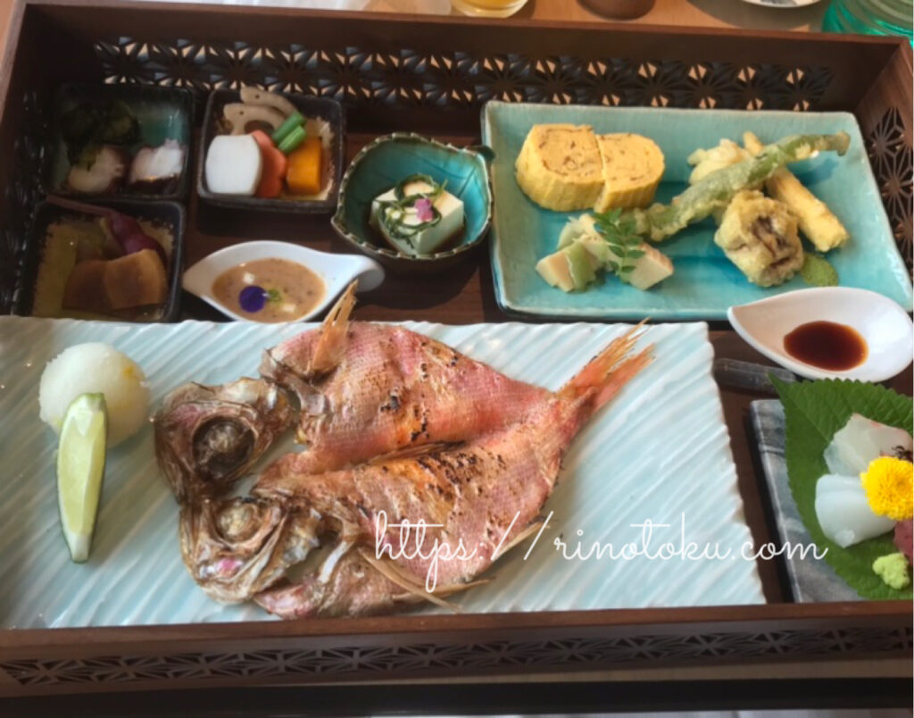 ホテルインディゴ犬山有楽苑の和朝食　のメインは金目鯛